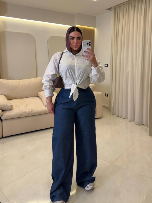 بنطلون جينز وايد ليج