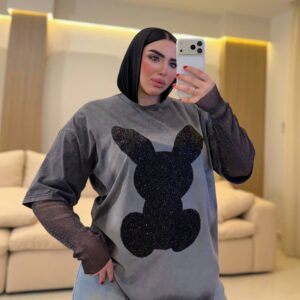 تيشرت ستراس Bunny كم دانتيل