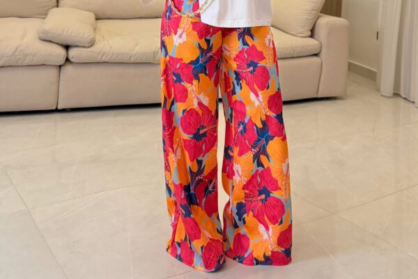 بنطلون  Hibiscus Garden Wide-Leg Pants