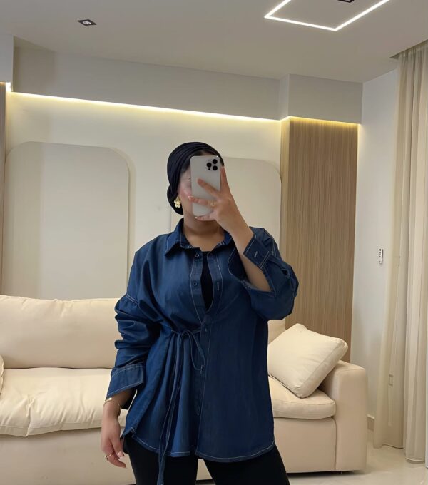 شميز Tie-Waist Denim