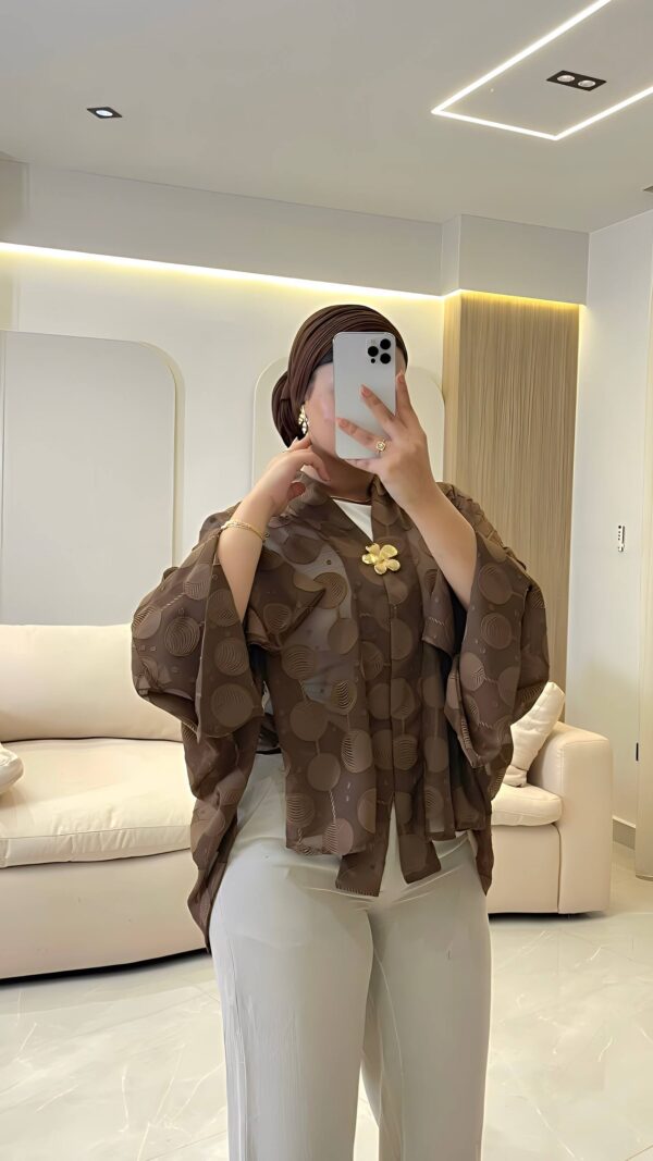 بلوزه Chiffon  with Floral Brooch