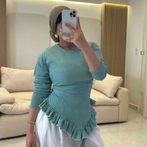 بلوزه Crinkled Texture Ruffle-Side