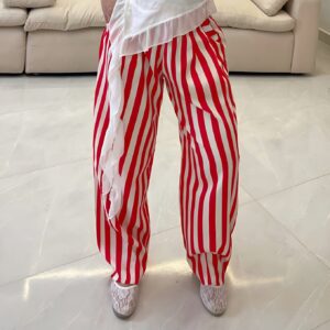 بنطلون Striped Wide-Leg