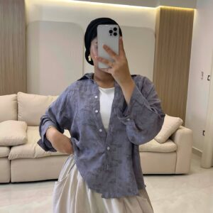 شميز ستراس محجر  Patterned Crop Shirt