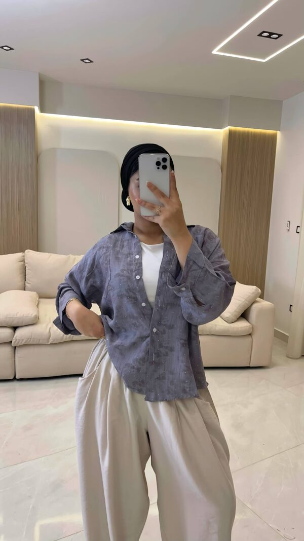 شميز ستراس محجر  Patterned Crop Shirt
