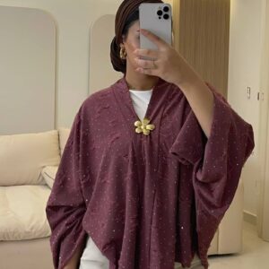 بلوزه  Crystal Rhinestone Blouse with Gold Brooch