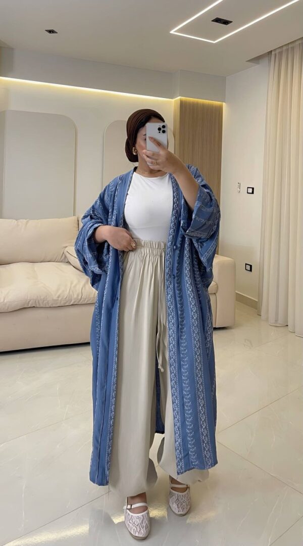 كارديجان Printed Long Oversized Kimono Cardigan