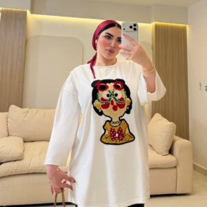 تيشرت Cartoon Character Applique Oversized