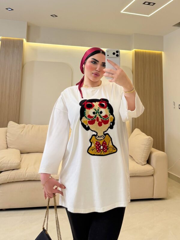 تيشرت Cartoon Character Applique Oversized
