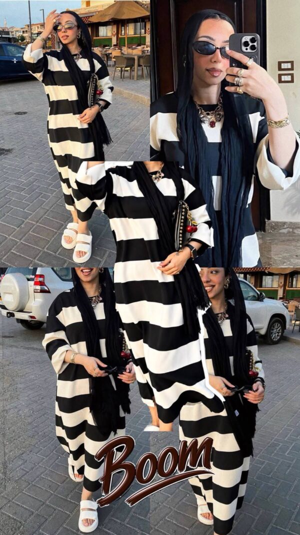 دريس  Striped Oversized Long Dress
