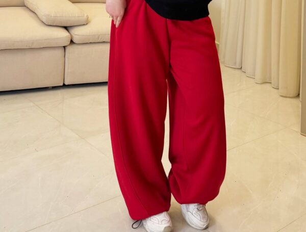 بنطلون Plain Wide-Leg Sweatpants
