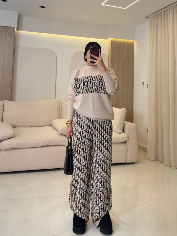 سوت Christian Dior Oblique Crewneck Knit Two-Piece Suit