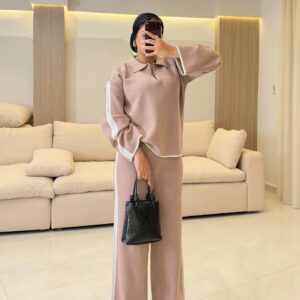 سوت Half-Zip Striped Knitted Tracksuit