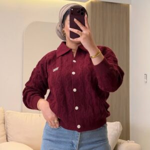 بلوفر  Miu Miu Brooch Cable-Knitted Pullover