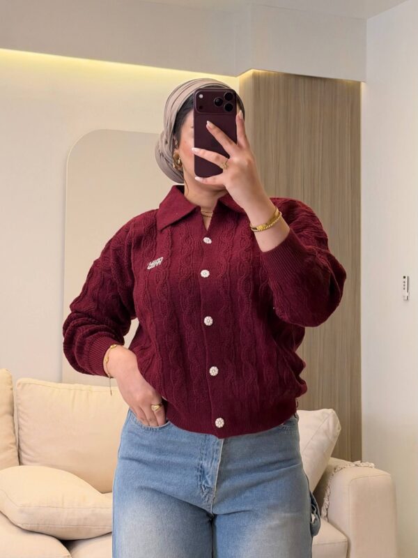 بلوفر  Miu Miu Brooch Cable-Knitted Pullover