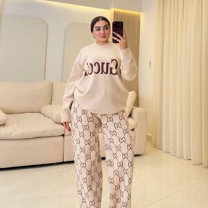 سوت Gucci Monogram Logo Knit Sweater Set