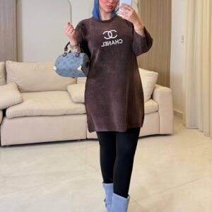 بلوفر Chanel Embroidered Longline Knitted Pullover
