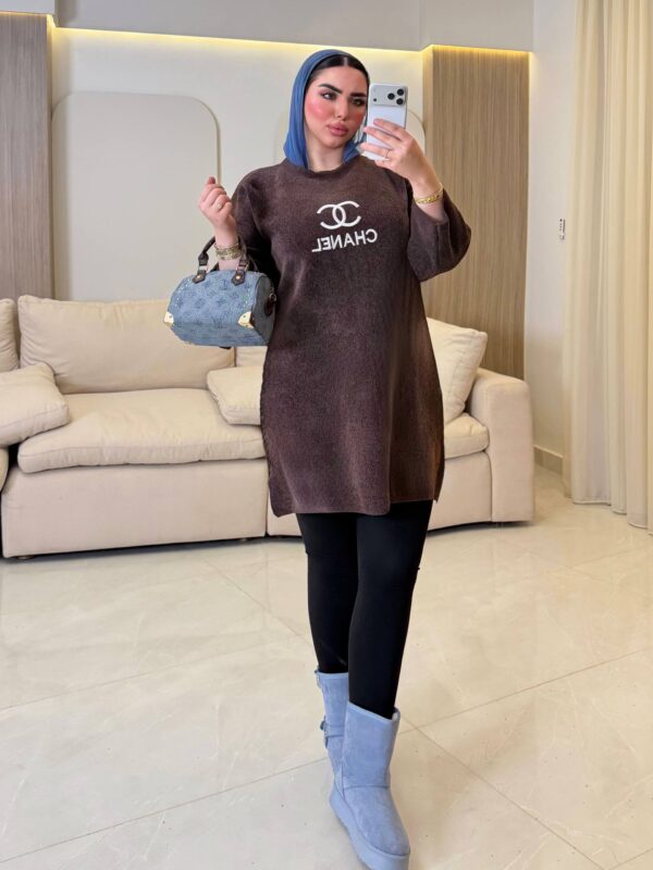 بلوفر Chanel Embroidered Longline Knitted Pullover