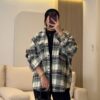 جاكت Plaid Fleece & Jokh Oversized Jacket