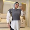 بلوفر كت Sleeveless Cable-Knit Pullover Vest
