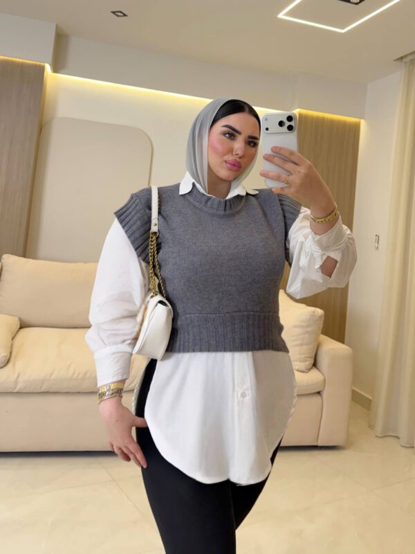 بلوفر كت Sleeveless Cable-Knit Pullover Vest